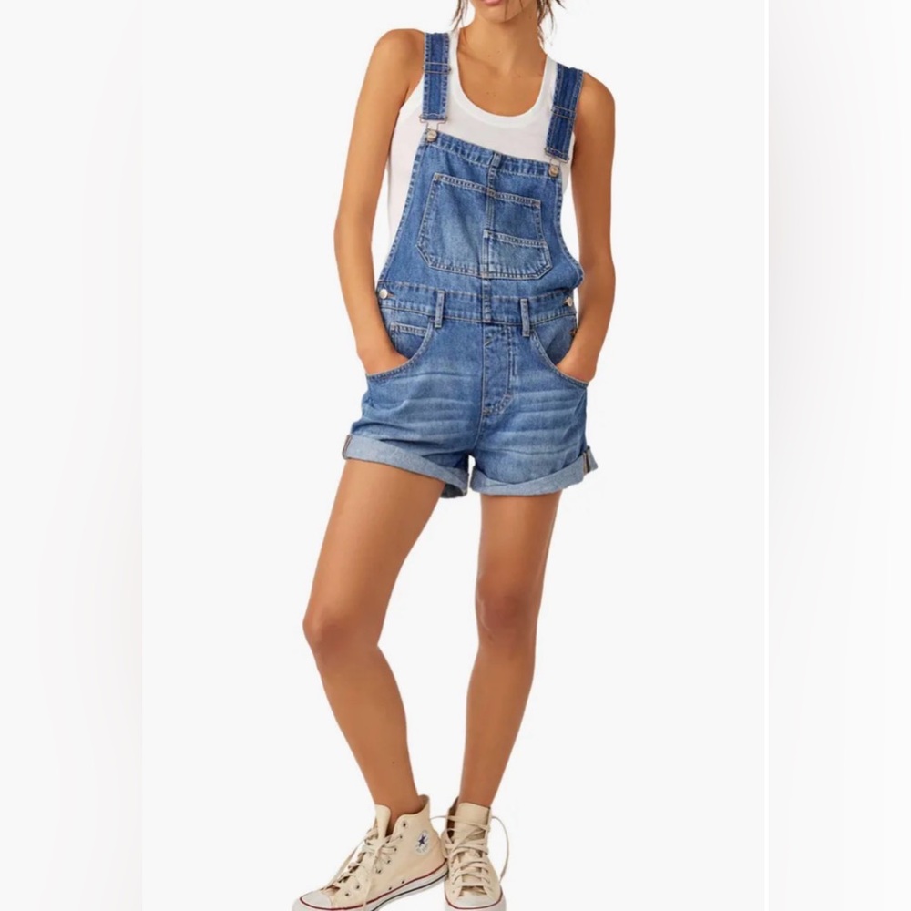 NWT We The Free Blue Ziggy shortalls